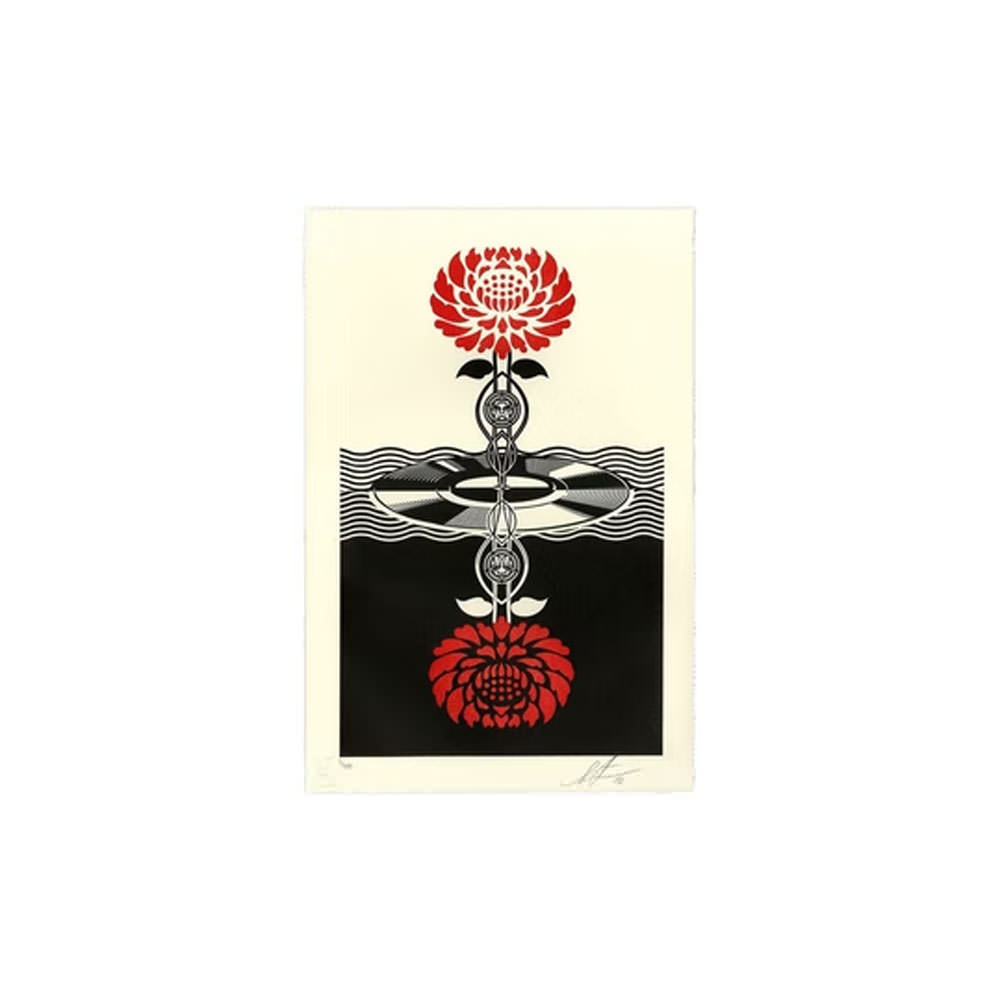 Shepard Fairey Post-Punk Flower Print (Signed, Edition of 375) Red