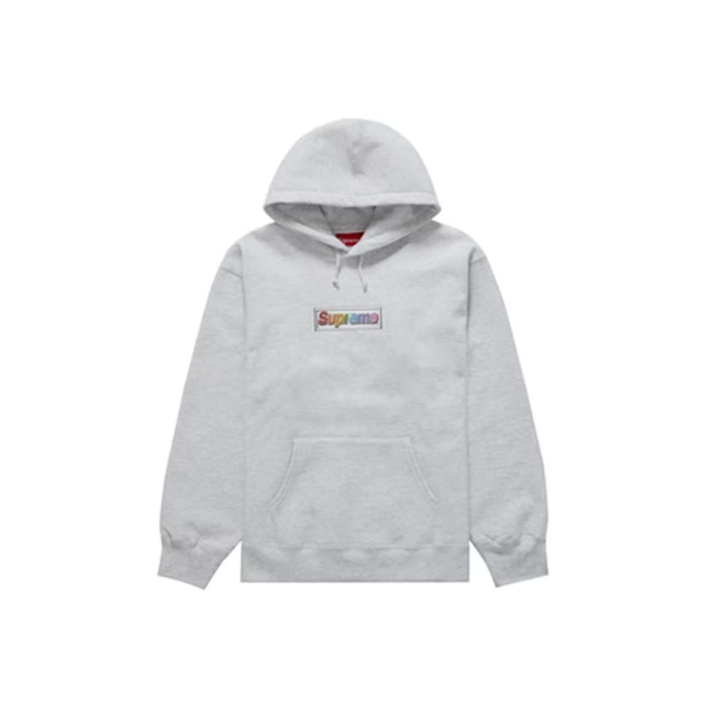 Supreme Bling Box Logo Hooded Sweatshirt Ash GreySupreme Bling Box