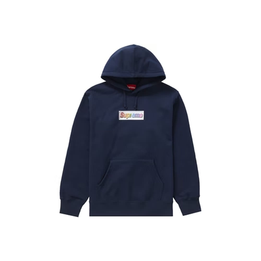 Navy blue box logo on sale