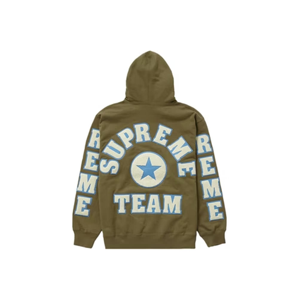 Supreme Team Chenille Hooded Sweatshirt 'Olive Brown' | Men's Size L