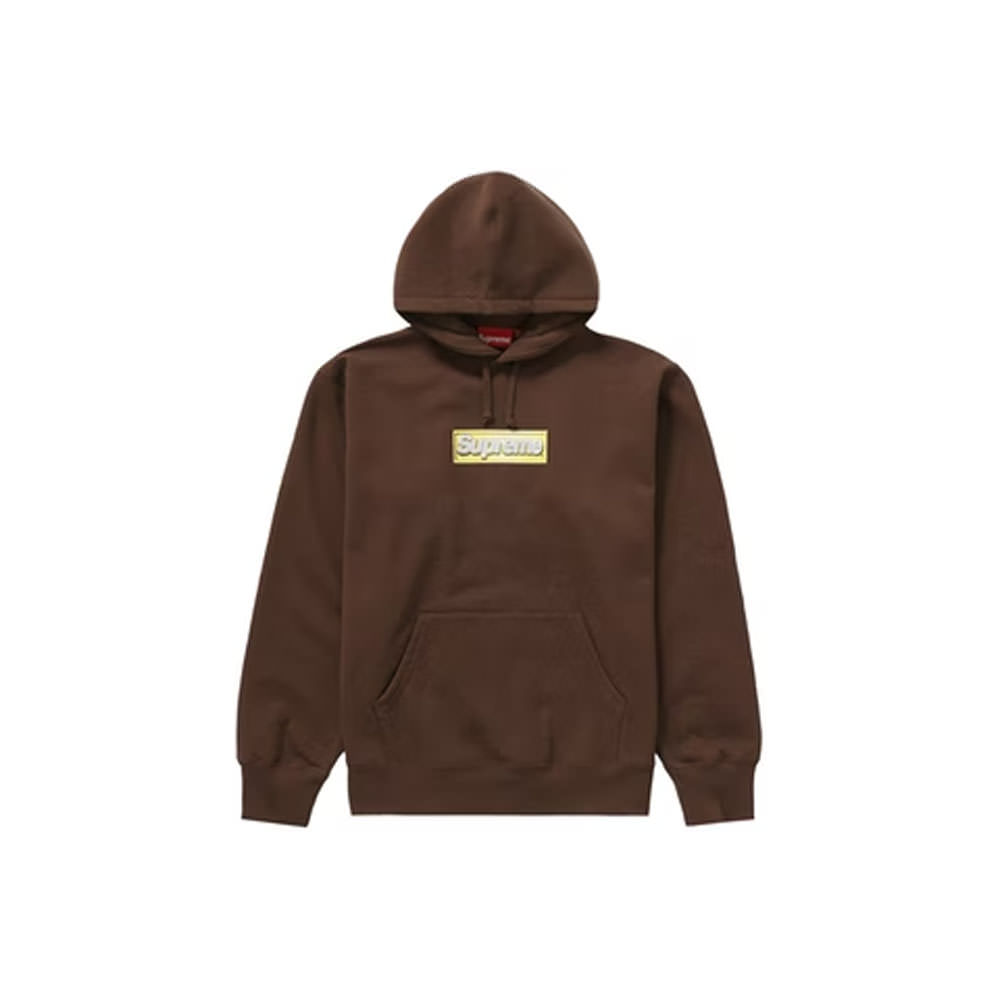 Supreme Bling Box Logo Hooded Sweatshirt Dark BrownSupreme Bling