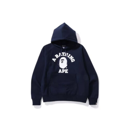 BAPE Classic College Relaxed Fit Pullover Hoodie Navy