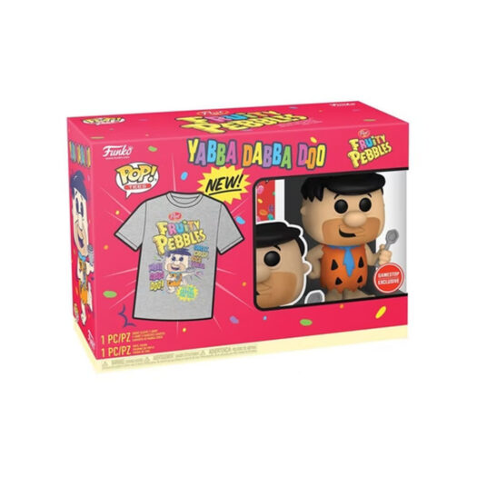 Funko Pop! Tees The Flintstones x Fruity Pebbles Fred Flintstone With Spoon Game Stop Exclusive With Tee Figure #146