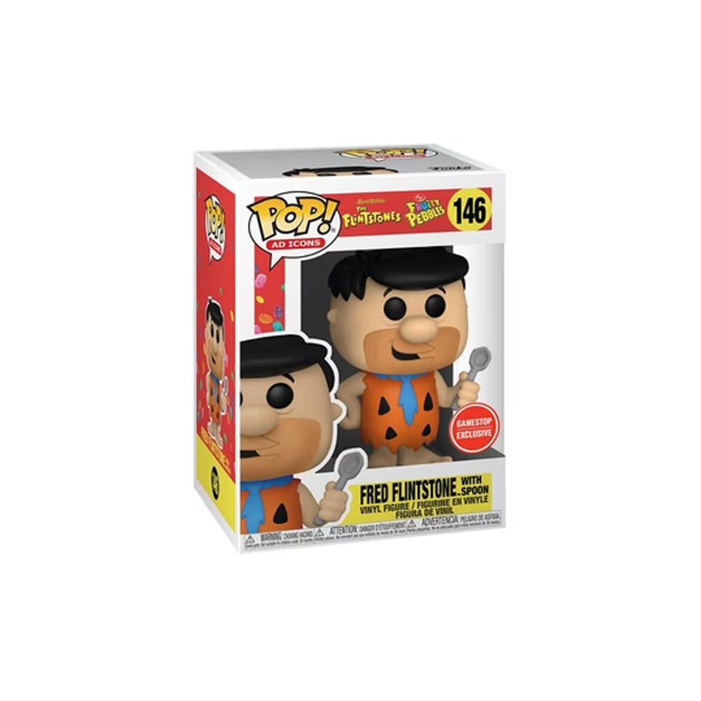 Funko Pop! Ad Icons The Flintstones x Fruity Pebbles Fred Flintstone With Spoon GameStop Exclusive Figure #146