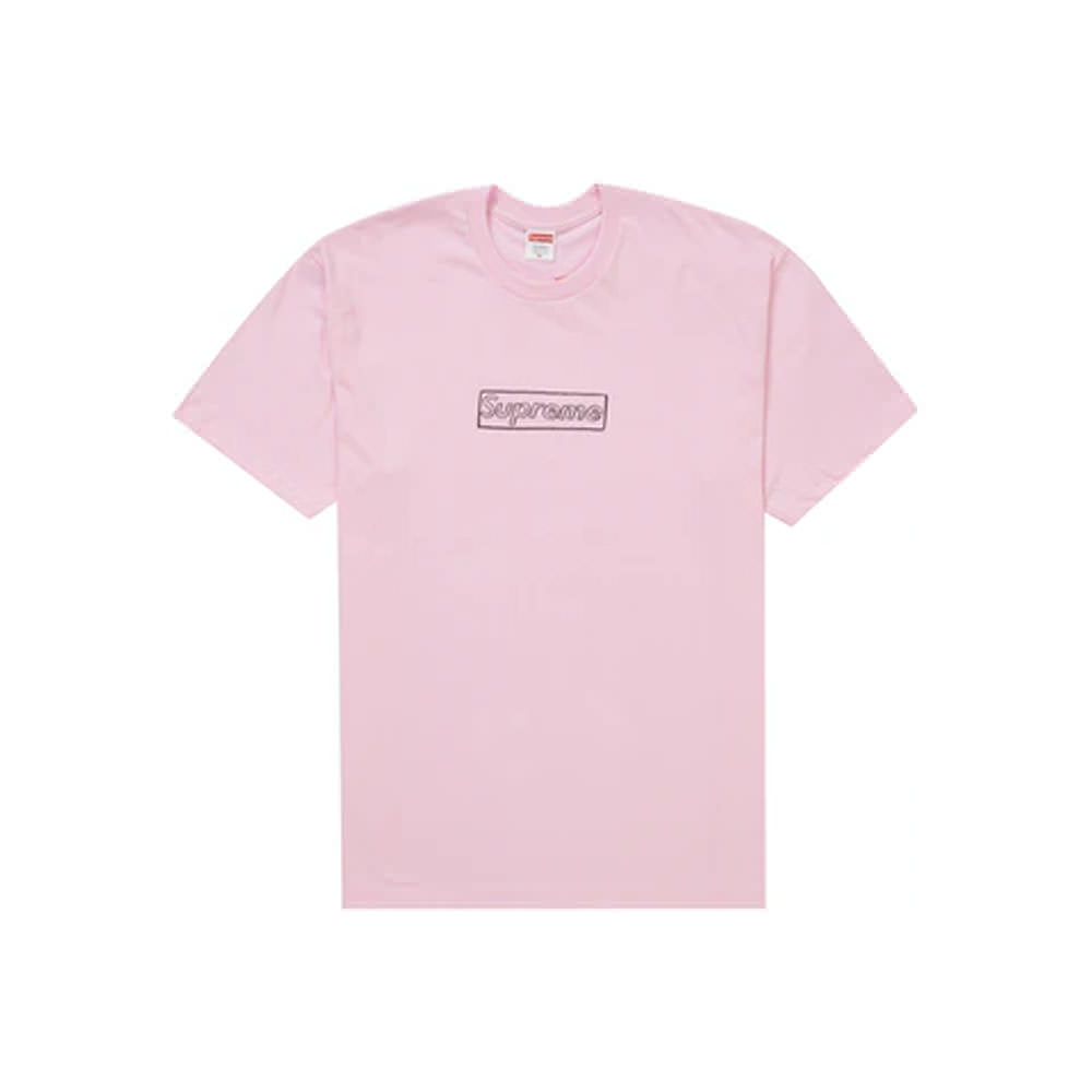 supreme KAWS Chalk Logo Tee Light Pink M-