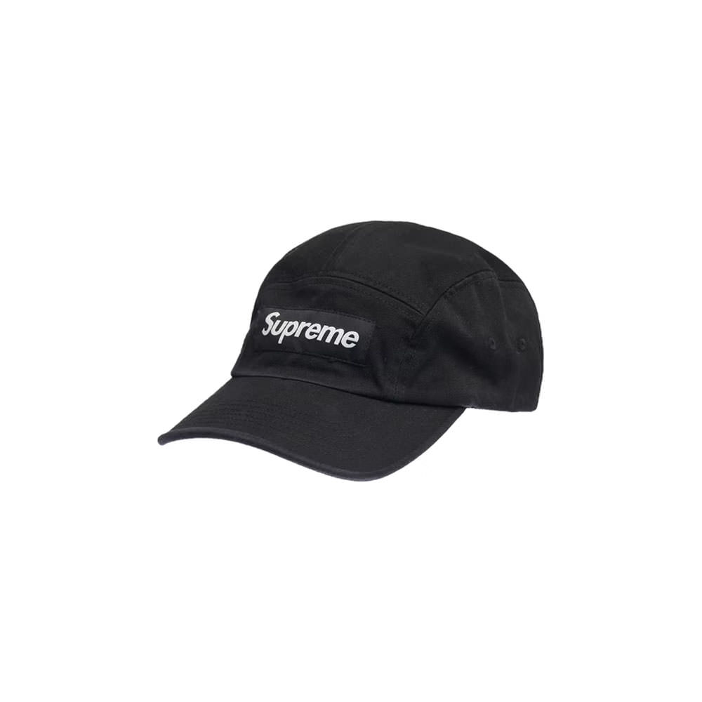 Supreme Washed Chino Twill Camp Cap Cap (SS22) Black