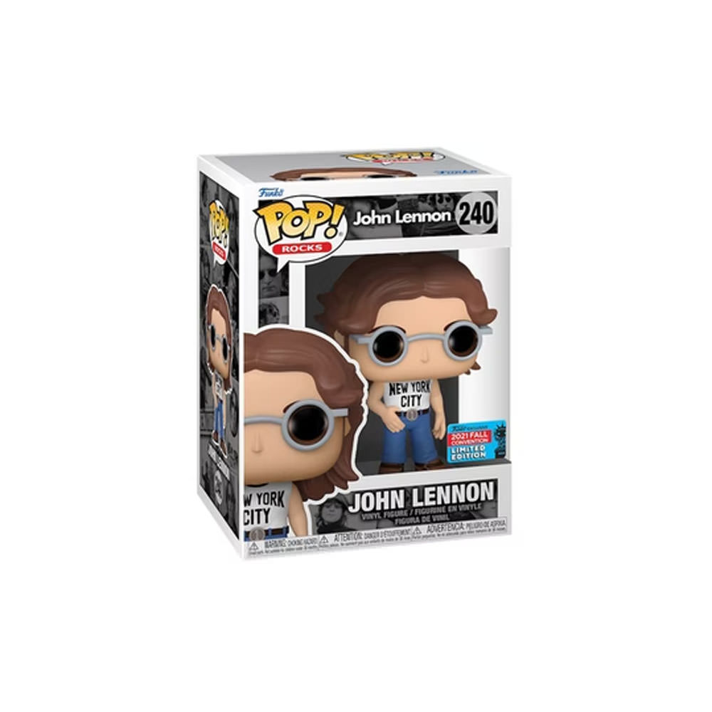 Funko Pop! Rocks John Lennon (New York City T-Shirt) 2021 Fall Convention Exclusive Figure #240