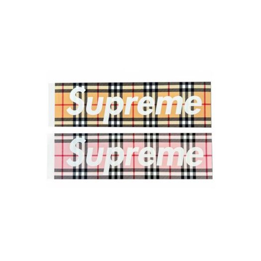 Supreme Burberry Box Logo Sticker SetSupreme Burberry Box Logo