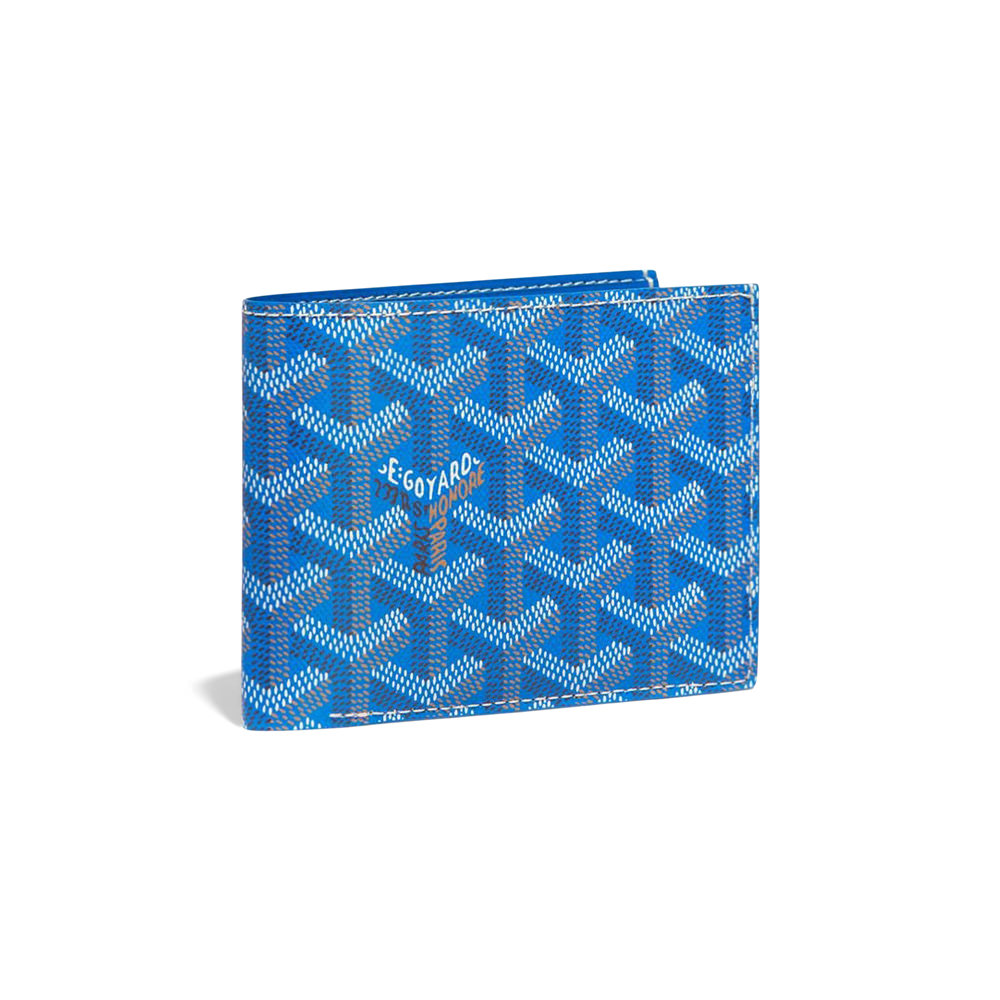 Goyard Matignon Wallet GM Sky Blue in Canvas/Calfskin with