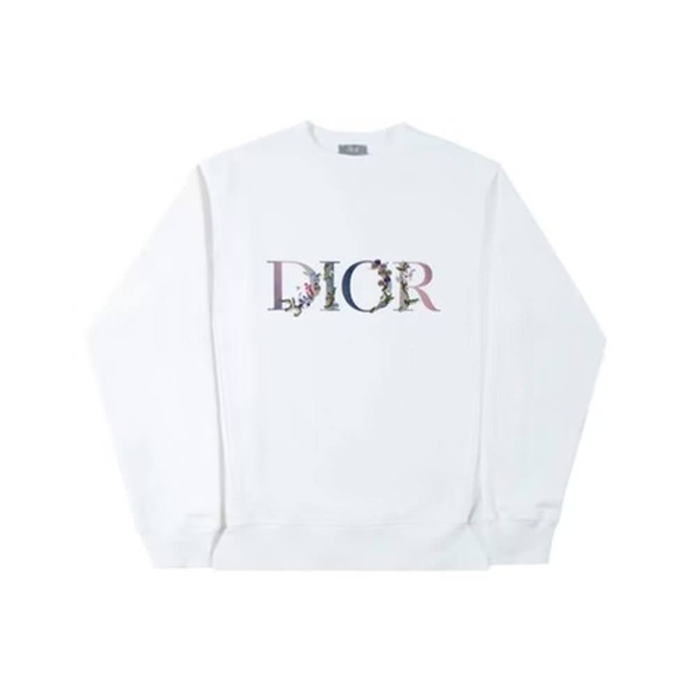Dior Floral Logo Crewneck White