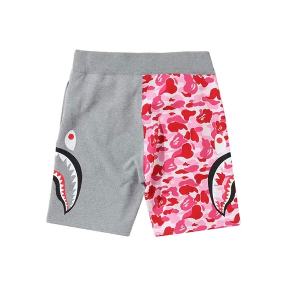 BAPE ABC Camo Side Shark Sweat Shorts PinkBAPE ABC Camo Side Shark Sweat  Shorts Pink OFour