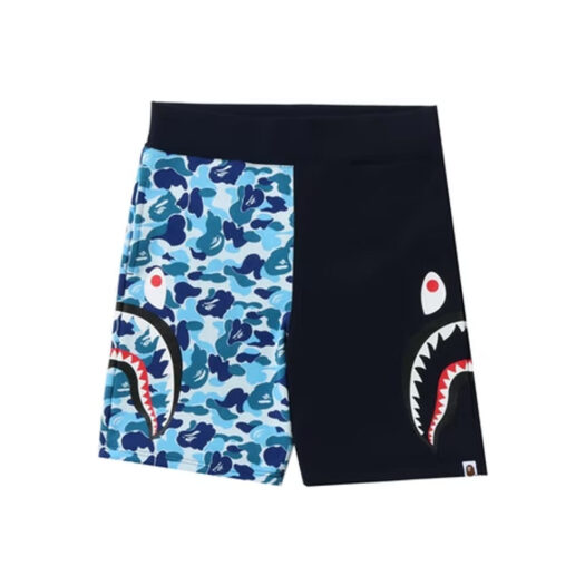 BAPE ABC Camo Side Shark Sweat Shorts Blue