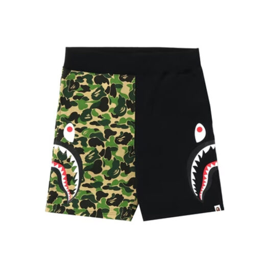 BAPE ABC Camo Side Shark Sweat Shorts Green