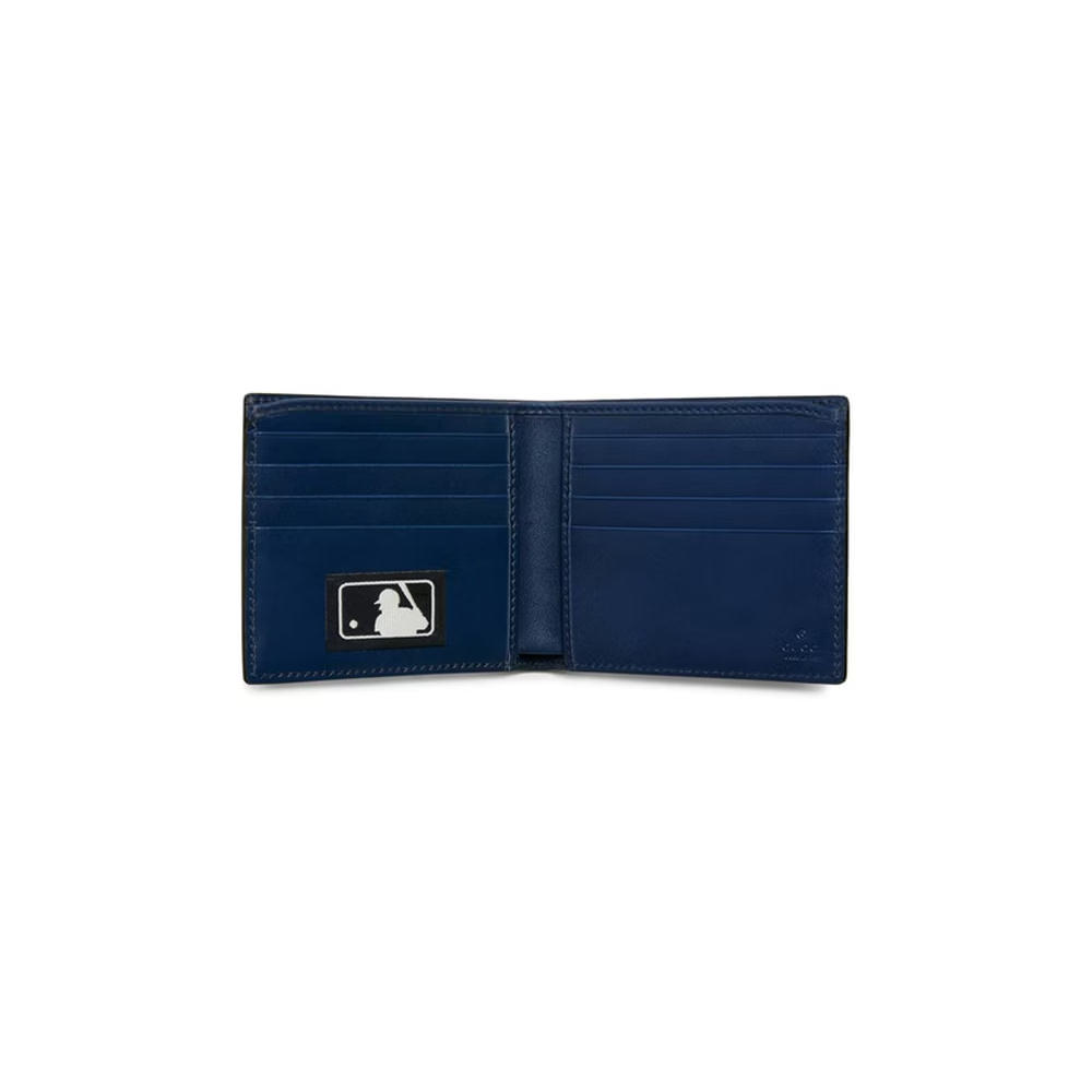 GUCCI Zip Around NY New York Yankees Patch Guccissima Wallet Blue - La