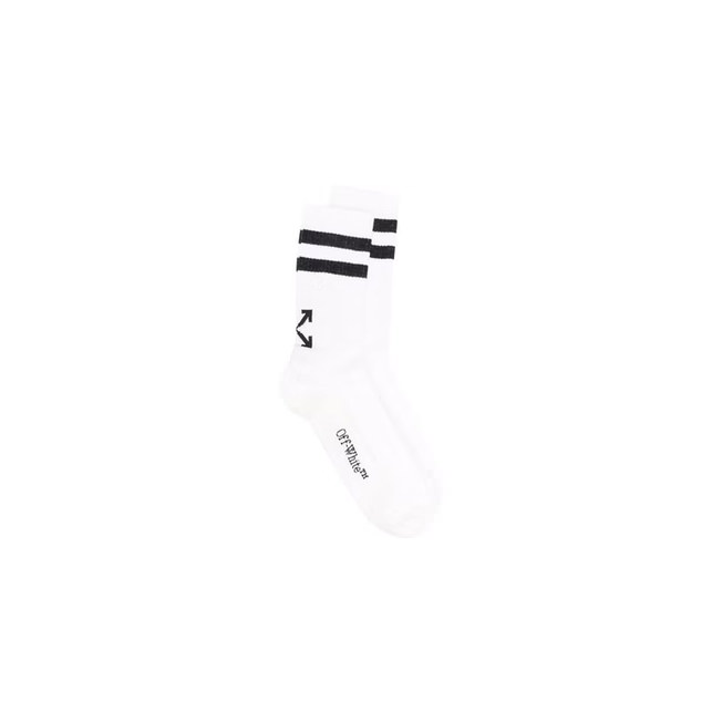 OFF-WHITE Striped Arrow Socks White Black