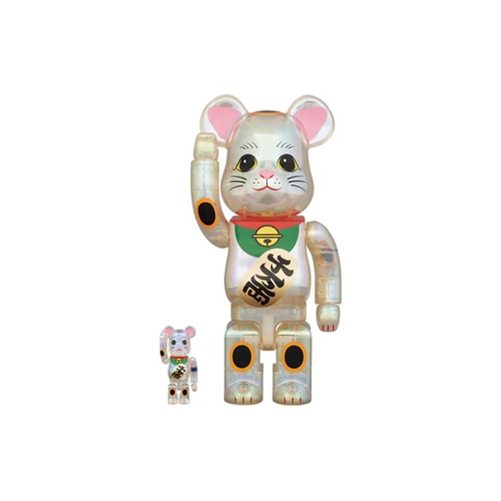 Bearbrick Maneki Neko 100% & 400% Set Transparent PlatingBearbrick