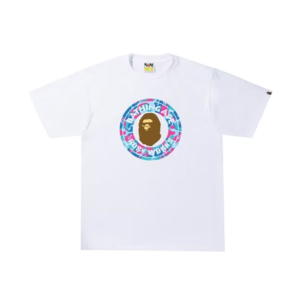 BAPE Marble Camo Busy Works Tee White