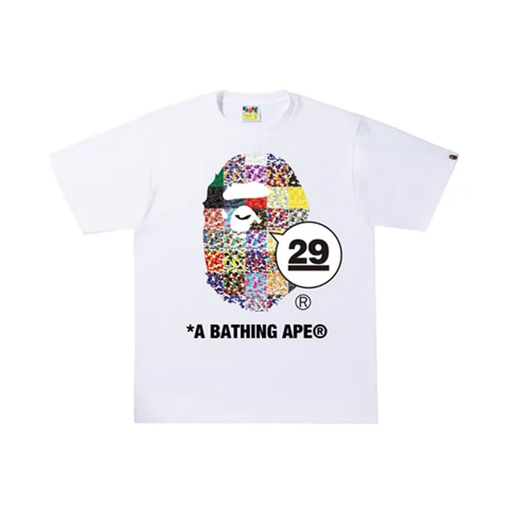 BAPE A Bathing Ape 29th Anniversary Ape Head Tee WhiteBAPE A Bathing
