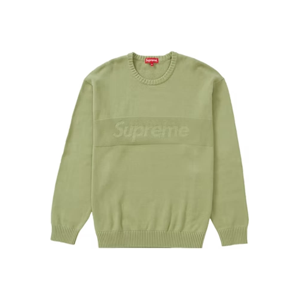 Supreme Tonal Paneled Sweater Dusty GreenSupreme Tonal Paneled Sweater  Dusty Green - OFour