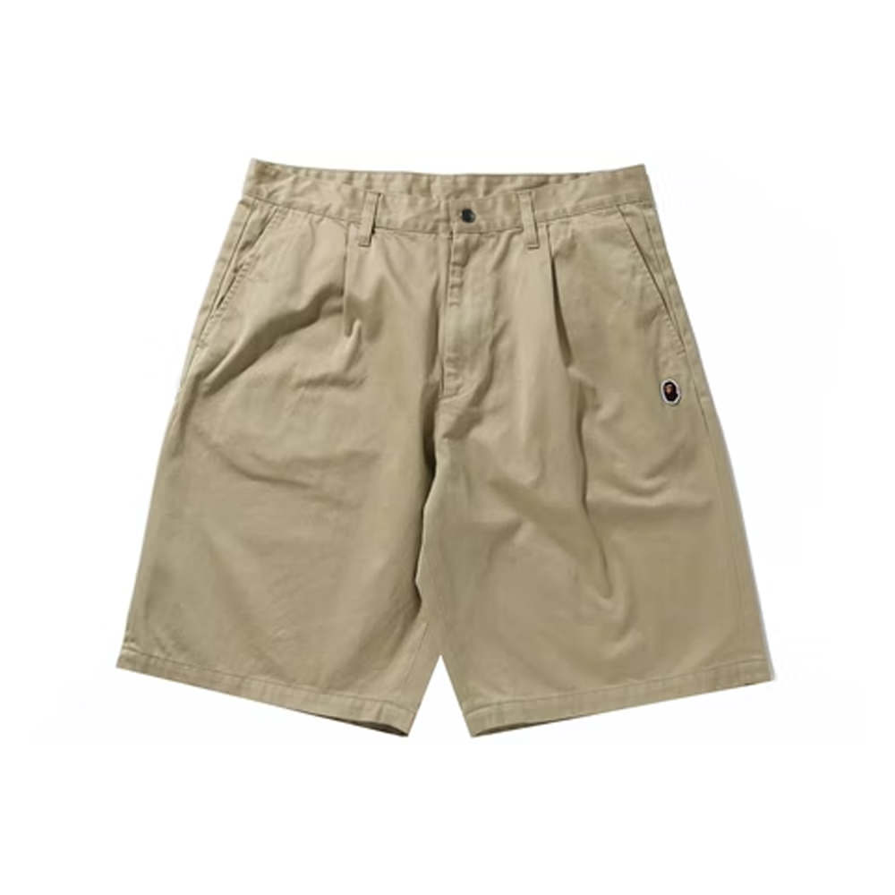 BAPE One Point Wide Fit Chino Shorts BeigeBAPE One Point Wide Fit Chino ...
