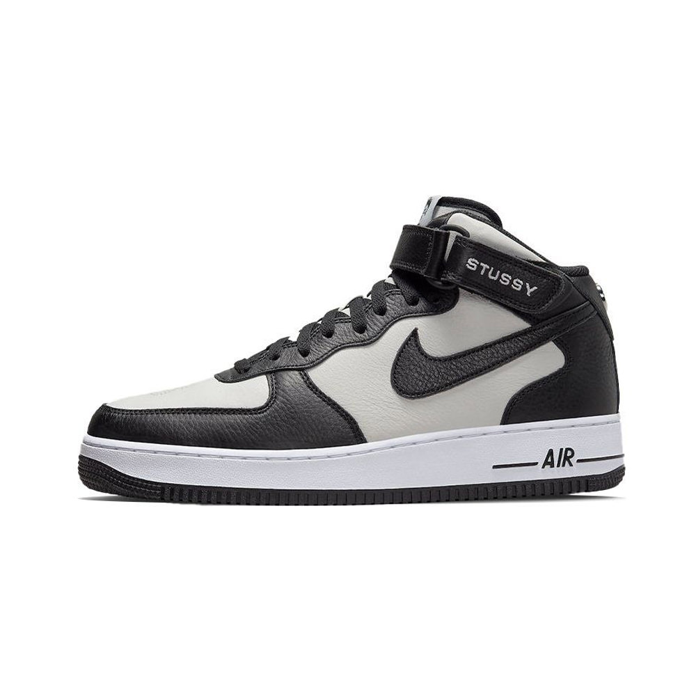 Nike Air Force 1 Mid Stussy Light Bone BlackNike Air Force 1 Mid Stussy  Light Bone Black - OFour