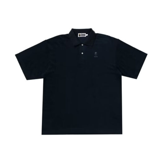 BAPE Ape Head Towelling Relaxed Fit Polo Navy