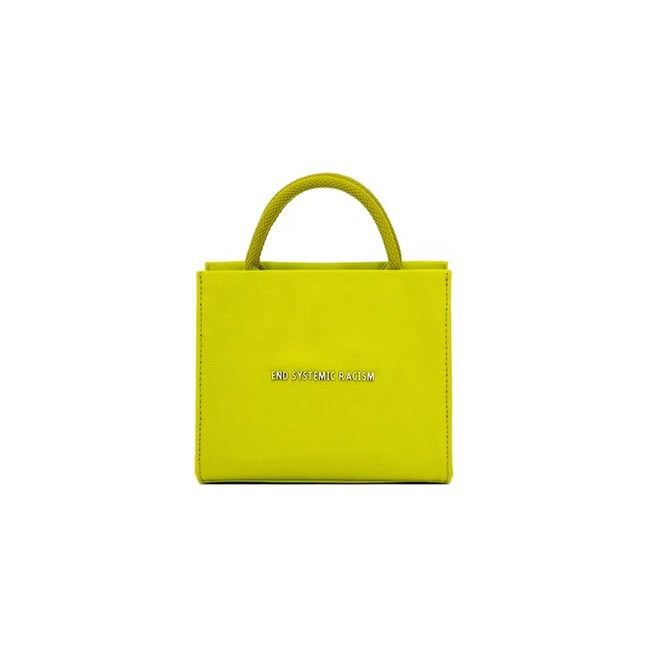 Brandon Blackwood ESR “End Systemic Racism” Satin Canvas Tote Lime Green