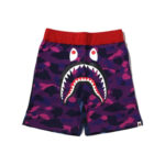 BAPE Crazy Camo Shark Sweat Shorts Purple