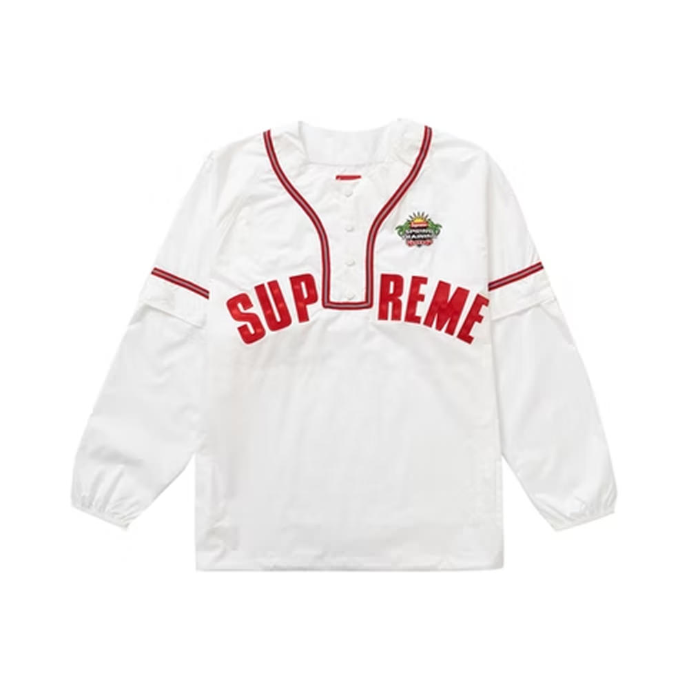 Supreme Snap-Off Sleeve L/S Baseball Top WhiteSupreme Snap-Off ...