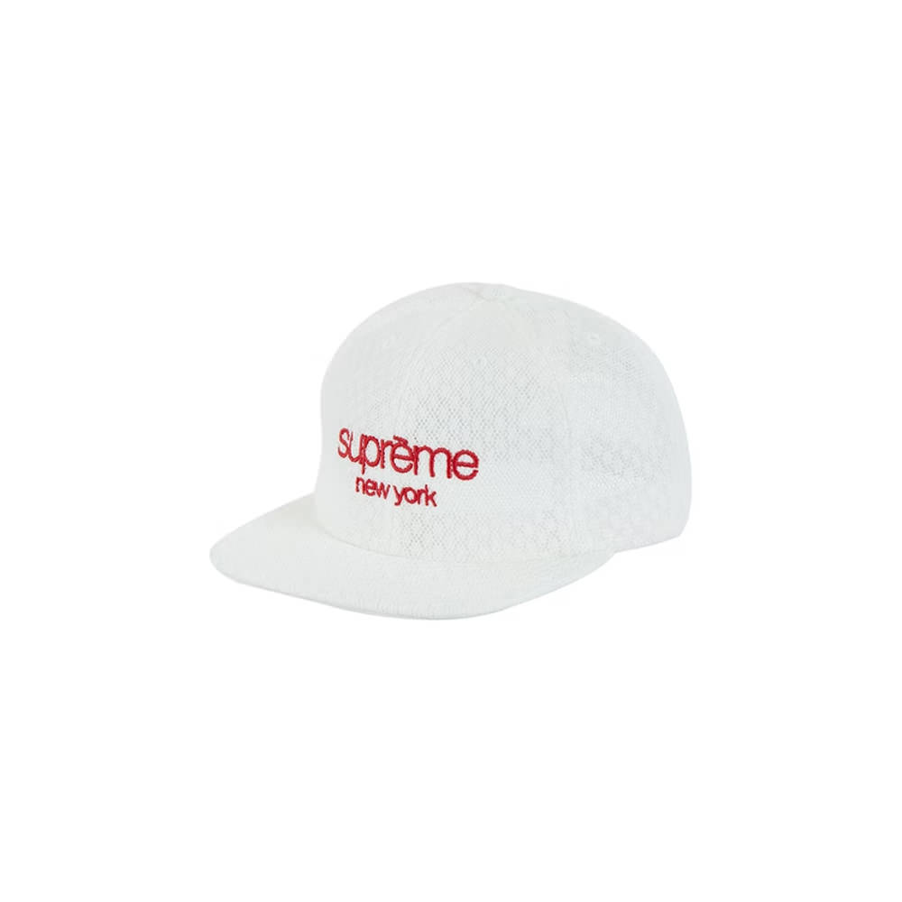 Supreme Classic Logo Air Mesh 6-Panel WhiteSupreme Classic Logo