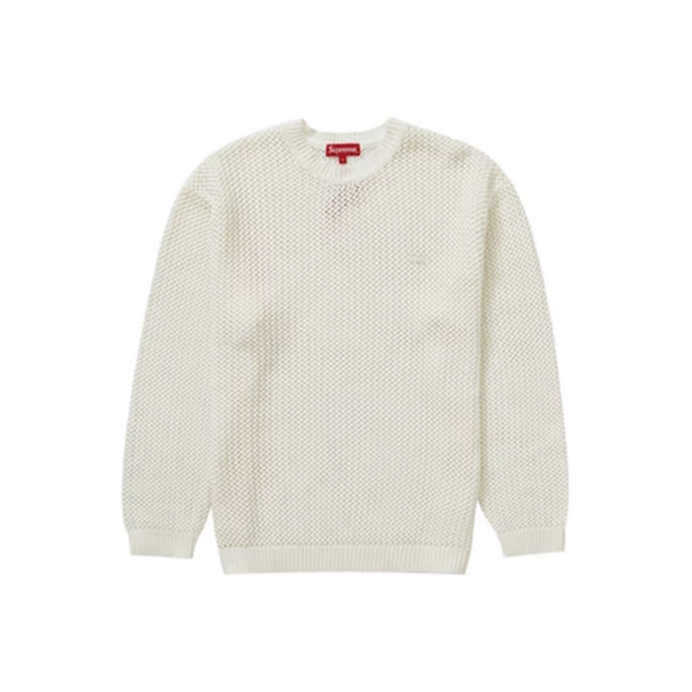 Supreme Open Knit Small Box Sweater WhiteSupreme Open Knit Small Box Sweater  White OFour