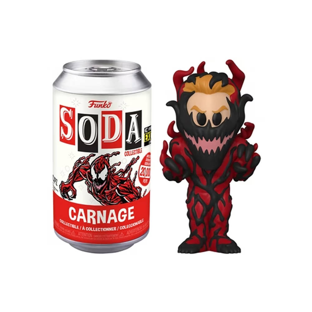 Funko Soda Marvel Carnage Entertainment Earth Exclusive Open Can Chase Figure