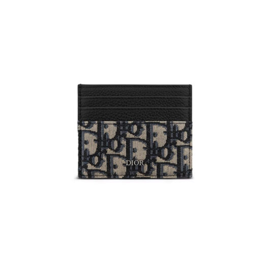 Dior Oblique Jacquard (6 Slot) Card Holder Beige Black