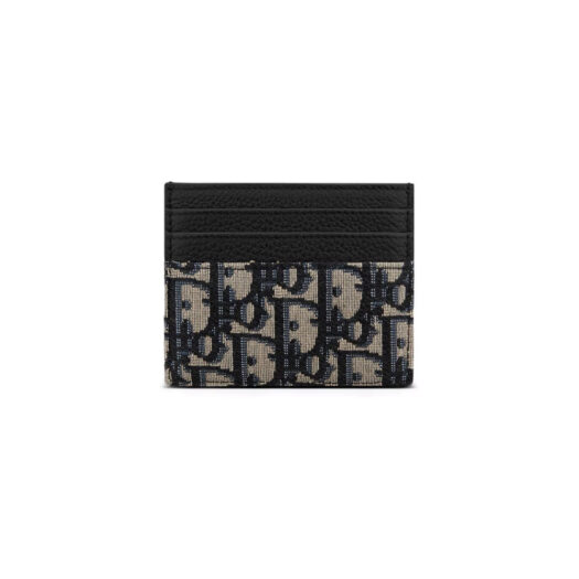 Dior Oblique Jacquard (6 Slot) Card Holder Beige Black