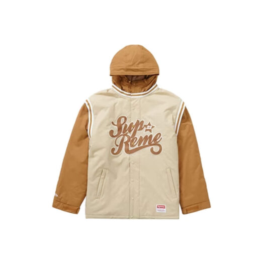 Supreme Mitchell & Ness Quilted Sports Jacket Tan