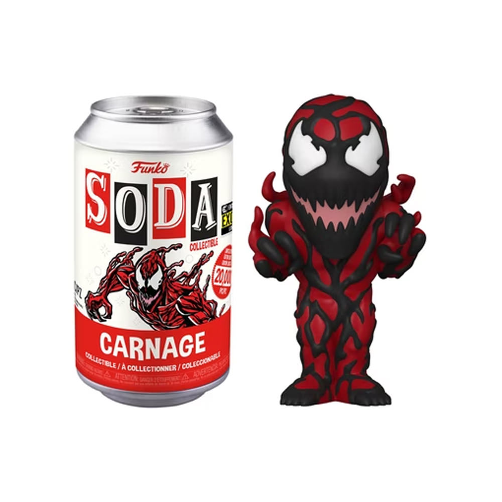 Funko Soda Marvel Carnage Entertainment Earth Exclusive Open Can Figure