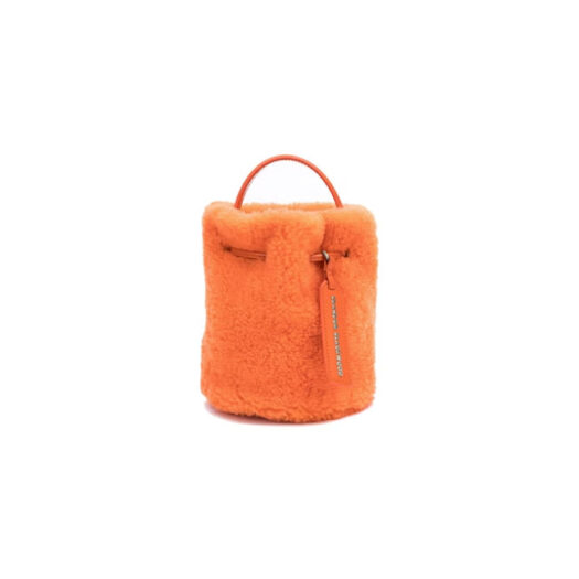 Brandon Blackwood Kamal Bucket Bag Shearling Burnt Orange