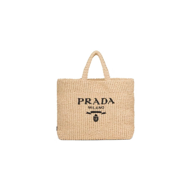 Prada Raffia Tote Bag BrownPrada Raffia Tote Bag Brown OFour