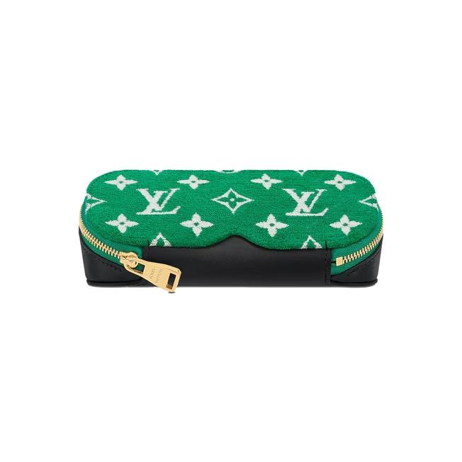 Louis Vuitton GM Sunglasses Case Green (GI0770) in Velvet/Leather
