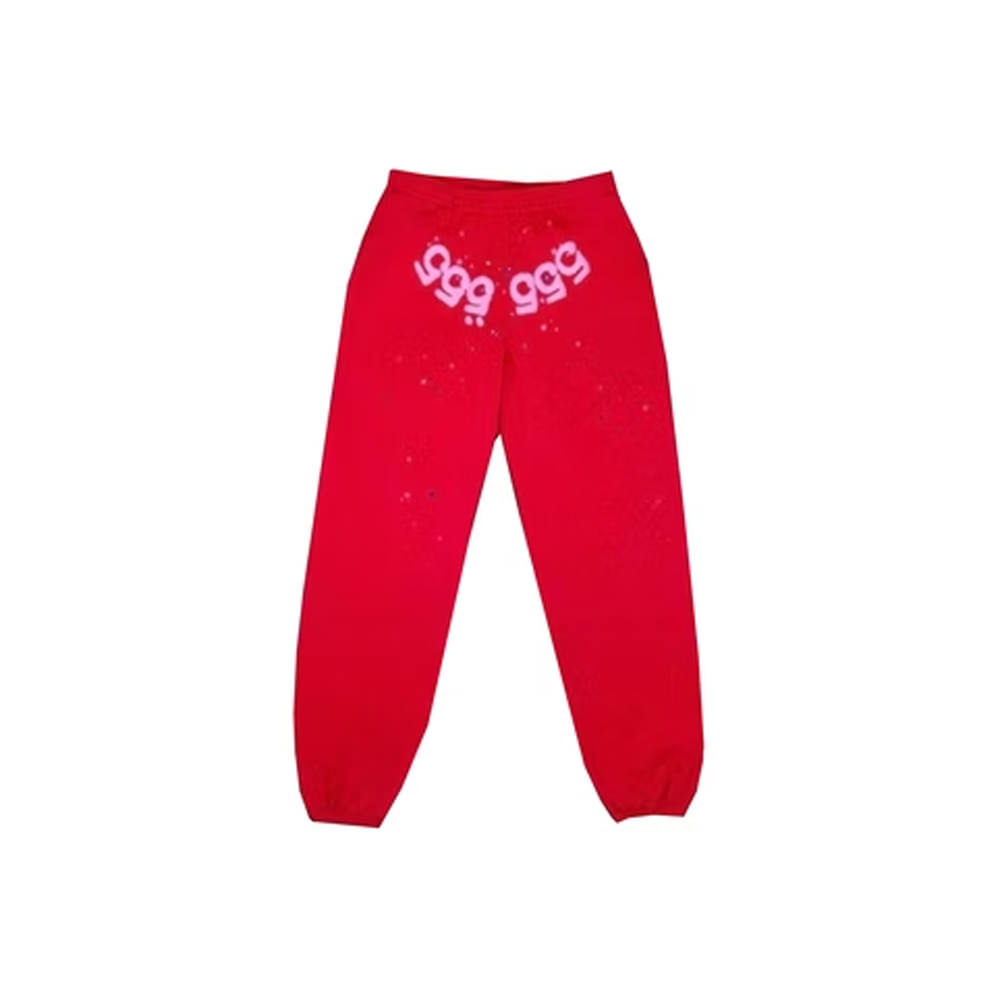 Sp5der Worldwide Red Angel Number 555 Sweatpants Red