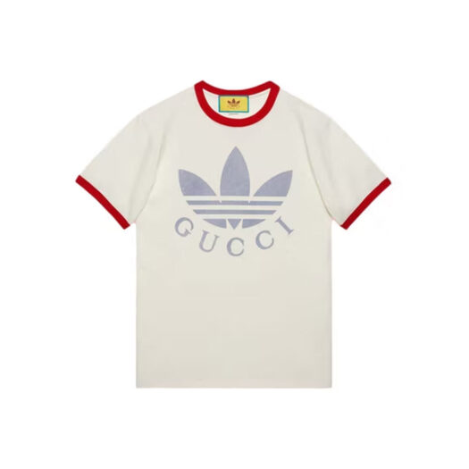 Gucci x adidas Cotton Jersey T-Shirt White/Red