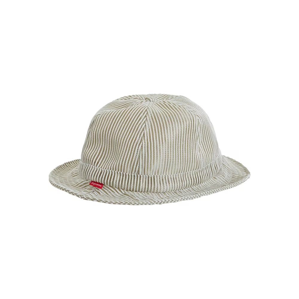 希少］supreme Stripe Mesh Bell Hat Taupe-