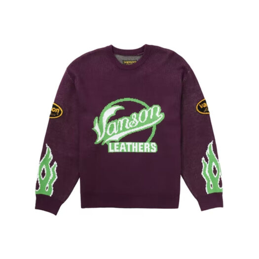 Supreme Vanson Leathers Sweater Purple