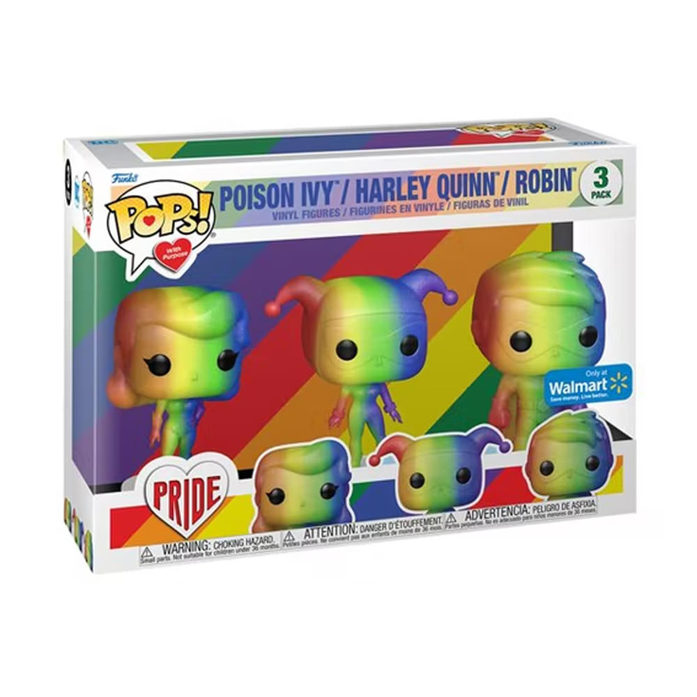 Funko Pop! Pops With Purpose Pride DC Poison Ivy/ Harley Quinn/ Robin Walmart Exclusive 3-Pack
