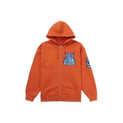 Supreme Demon Zip Up Hooded Sweatshirt Burnt Orange