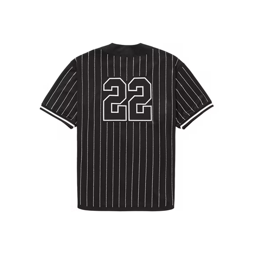 Supreme Rhinestone Baseball Jersey Black