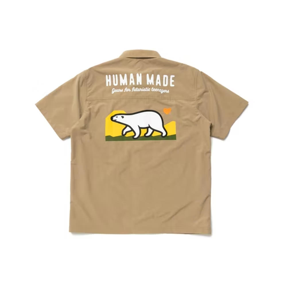 Human Made Polar Bear Camp Shirt BeigeHuman Made Polar Bear Camp
