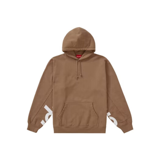 Supreme Cropped Panels Hooded Sweatshirt Light Brown