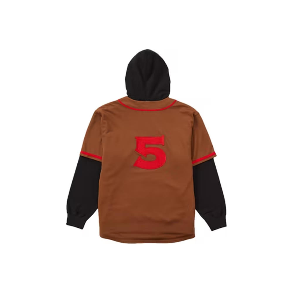 Supreme Baseball Jersey Hooded Sweatshirt BrownSupreme Baseball
