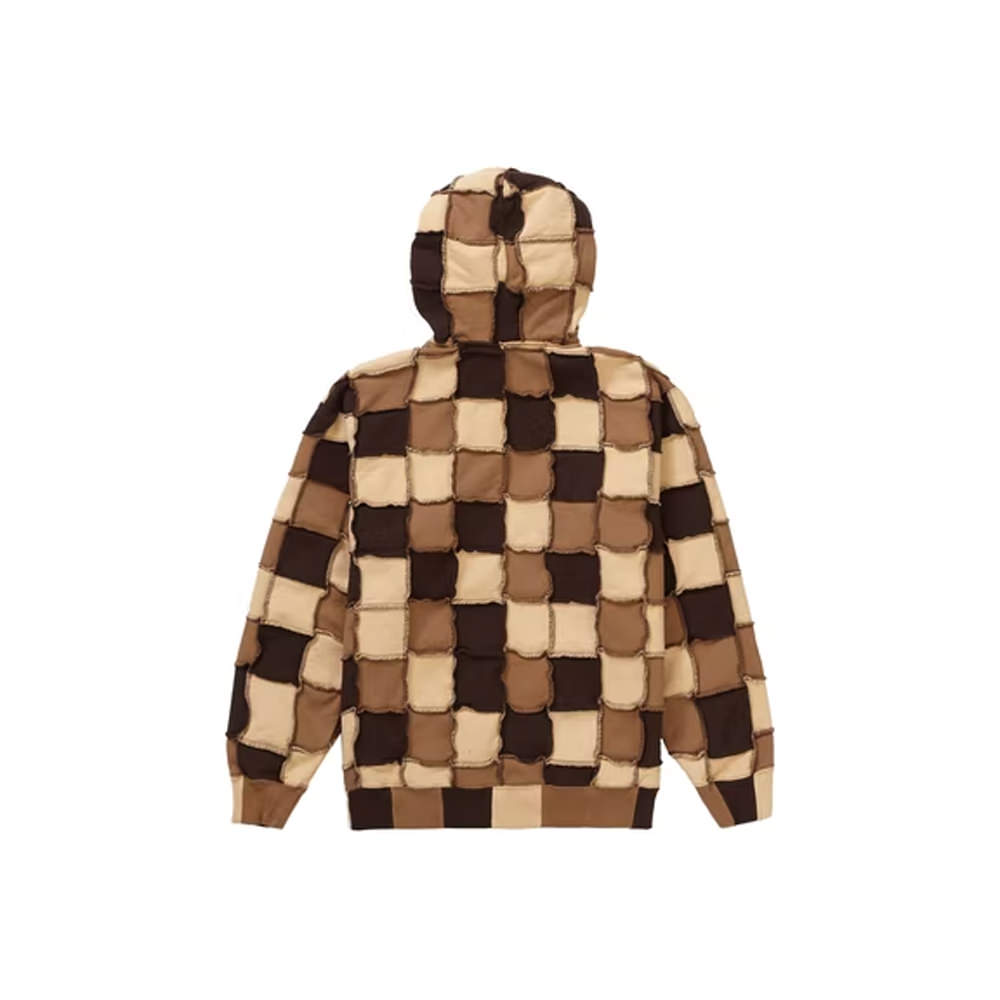 Supreme Reverse Patchwork Zip Up Hooded Sweatshirt BrownSupreme ...